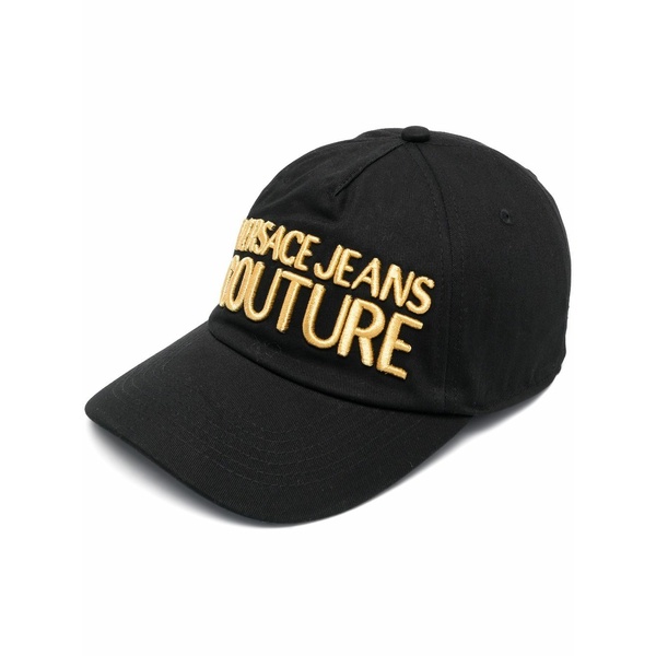 ベルサーチ メンズ 帽子 アクセサリー Metallic-logo baseball cap Black