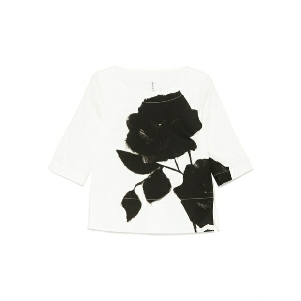 リビアナコンティ レディース プルオーバー トップス Floral-print t-shirt White
