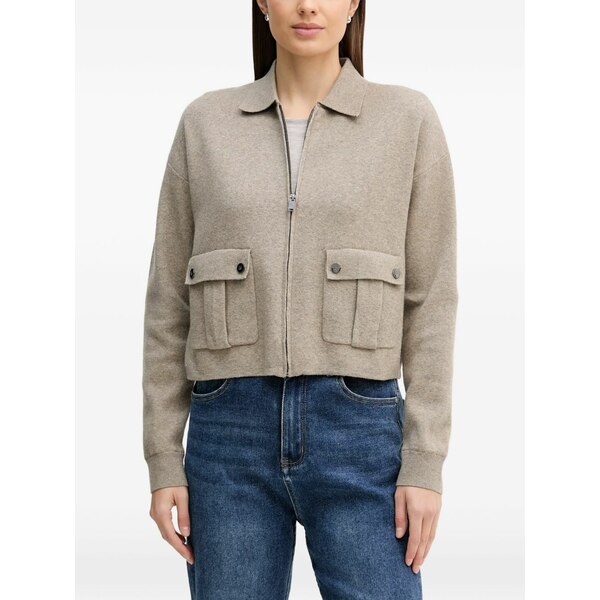ダナ キャラン ニューヨーク州 レディース ジレー アウター Front-pocket knitted cardigan Neutrals