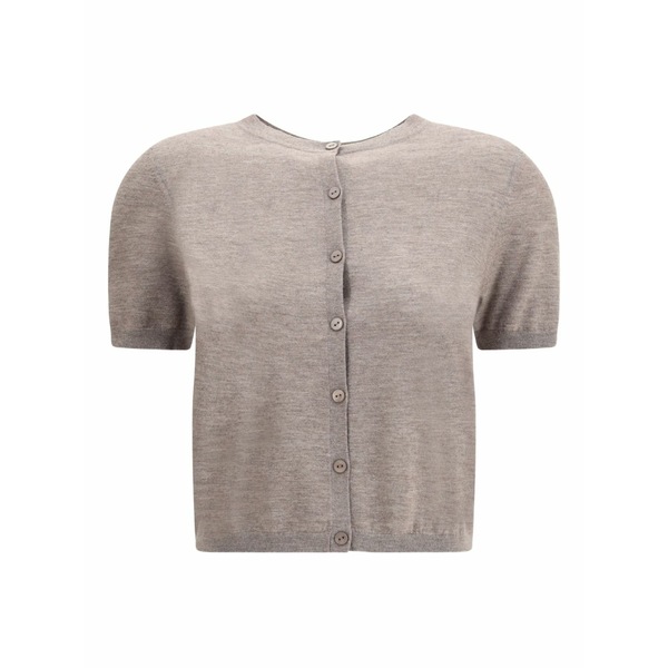 リサ・ヤン レディース カーディガン アウター Charlotte short-sleeve cardigan Grey｜asty