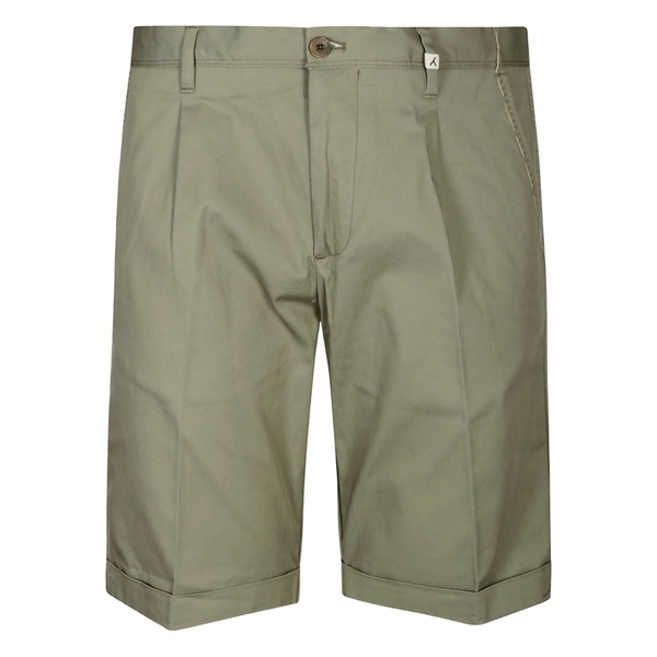 ミース メンズ カジュアルパンツ ボトムス Pleated cotton shorts Green｜asty