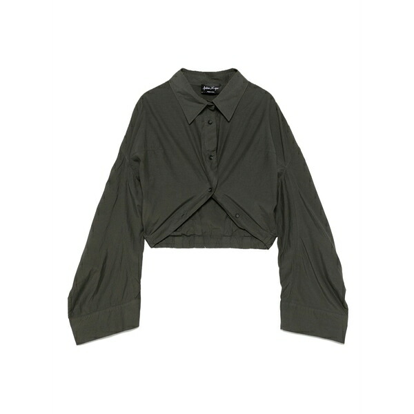 アンドレア ヤコブ レディース シャツ トップス Cropped shirt Grey|asty