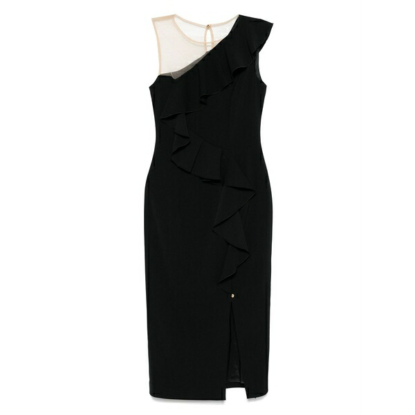 ニッサ レディース ワンピース トップス Asymmetric dress Black|asty