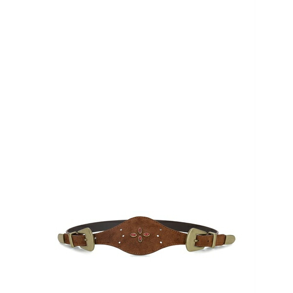 フォルテラ レディース 三尺帯 付属物 Temple studded leather belt Brown