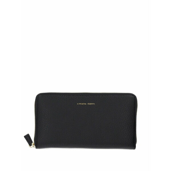 リビアナコンティ レディース 紙入れ 付属品 Large zip wallet Black