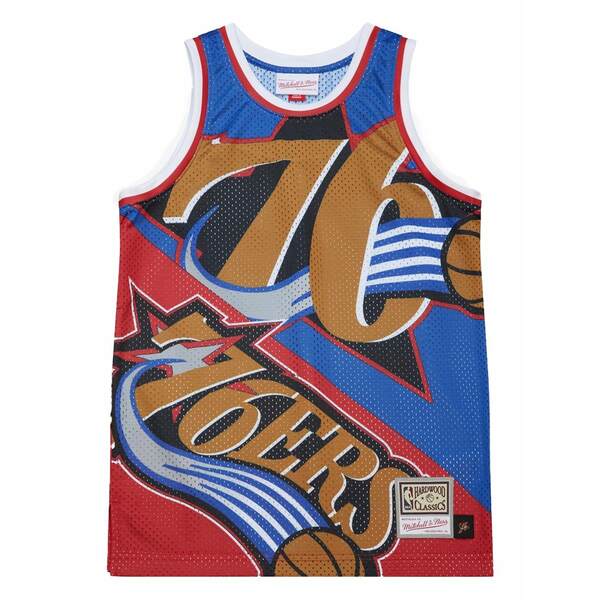 ミッチェル&ネス メンズ Tシャツ トップス X nba big face fashion tank 5.0 philadelphia 76ers tank top Blue｜asty