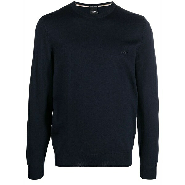雇い主 メンズ 編み物\u0026プルオーバー アウター Crewneck virgin wool jumper Blue