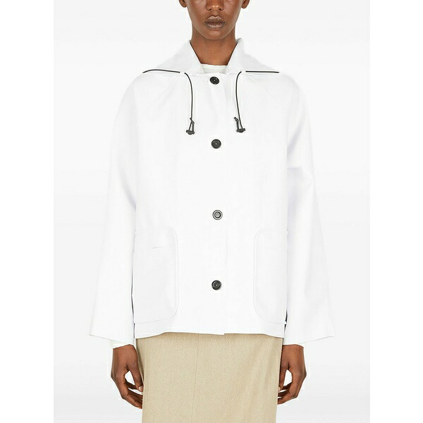 カッスル エディションズ レディース 厚地の外套 アウター Sailor hooded button raincoat White コート・ジャケット-レディースファッション