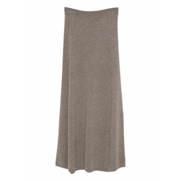 リサ・ヤン レディース スカート ボトムス Ribbed-trim cashmere skirt Neutrals|asty