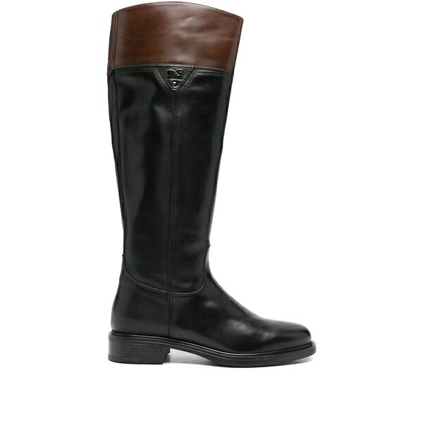 ネロ ジャルディーニ レディース ブーツ シューズ Leather logo-detail boots Black