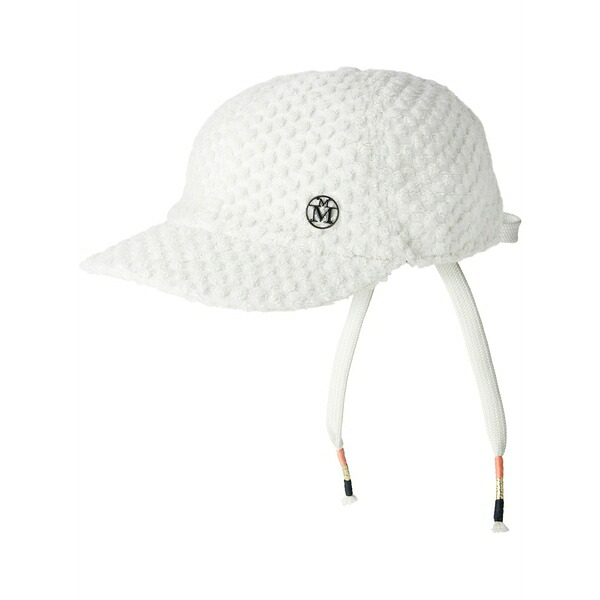 メゾンミッシェル レディース 帽子 アクセサリー Gareth tie-fastening cap White|asty