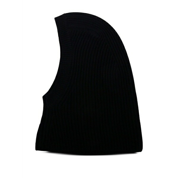 パロッシュ レディース かぶり笠 付属品 Ribbed balaclava Black