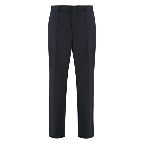 ボス メンズ カジュアルパンツ ボトムス Side-pocket wool trousers Black|asty