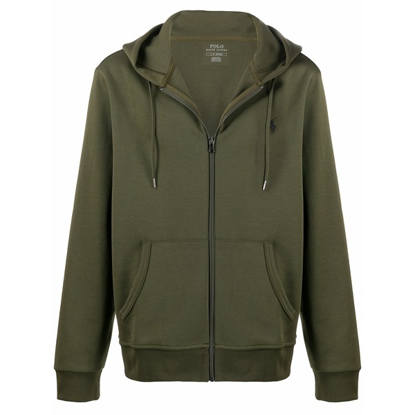 ラルフローレン メンズ パーカー・スウェットシャツ アウター Zipped long-sleeved hoodie Green