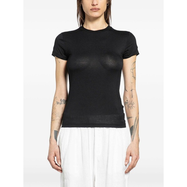 トム・Cr レディース プルオーバー トップス Crew-neck t-shirt Black