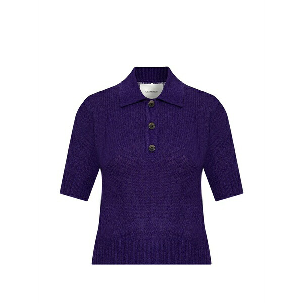 リサ・ヤン レディース スポーツシャツ トップス Masy buttoned knitted polo shirt Purple