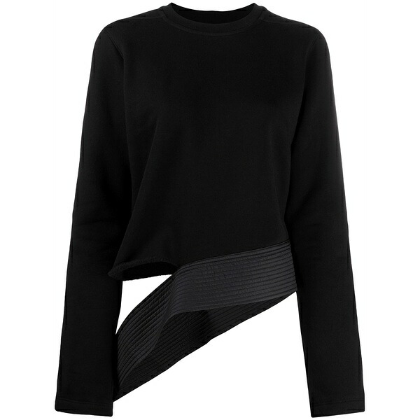リックオウエンス レディース Tシャツ トップス Asymmetric long-sleeved top Black｜asty