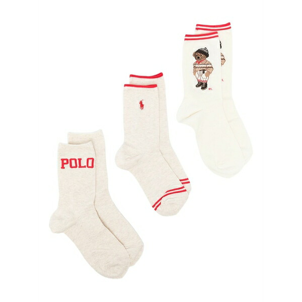 ラルフローレン レディース ソックス アンダーお召しもの Polo bear-intarsia socks (pack of three) Neutrals