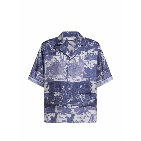ピエール＝ルイ・マシア メンズ シャツ トップス Camp-collar shirt Blue｜asty