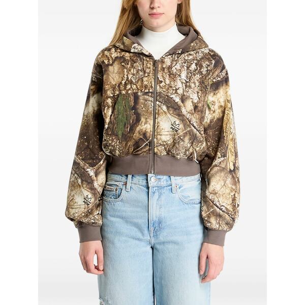 ジョーダン レディース パーカー・スウェットシャツ アウター Brooklyn zip-up hoodie Brown