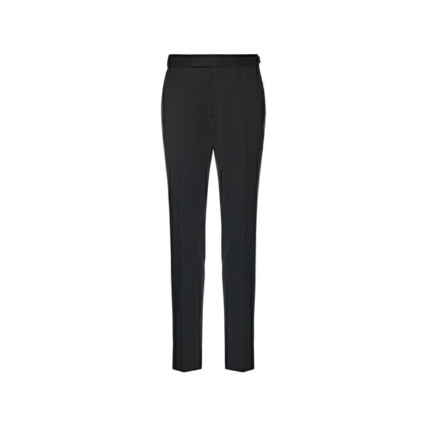 ゼニア メンズ カジュアルパンツ ボトムス Buckle trousers Black|asty