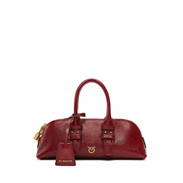 ピンコ レディース トートバッグ バッグ Buckle-lock leather tote bag Red