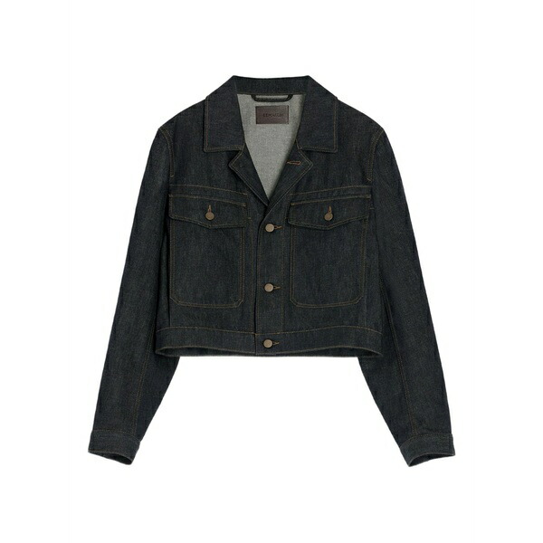 ルメール レディース 上衣＆上衣 アウター Button-fastening patch-pocket denim jacket Black