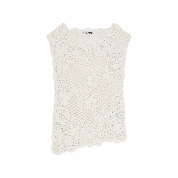 ガニー レディース Tシャツ トップス Floral crochet top Neutrals|asty
