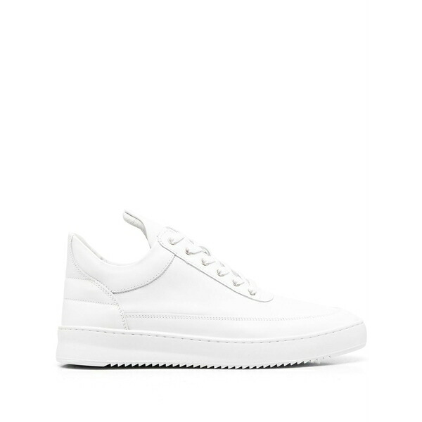 フィリングピース メンズ スニーカー シューズ Logo-embossed lace-up sneakers White