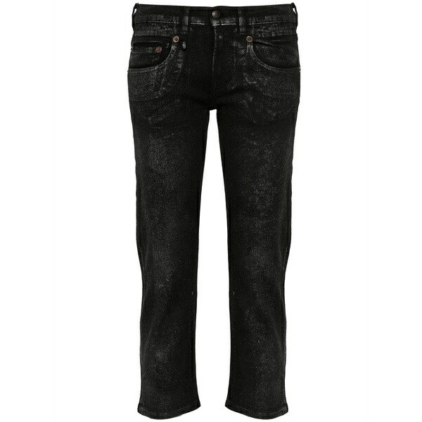 アールサーティーン レディース デニムパンツ ボトムス Cropped low-rise jeans Black|asty