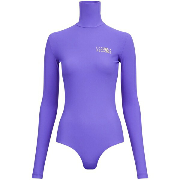 マルタンマルジェラ レディース ティーシャツ トップス Numbers-motif bodysuit Purple トップス-Tシャツ・カットソー