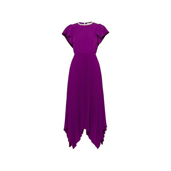 ニッサ レディース ワンピース トップス Crystal-embellished pleated dress Purple｜asty