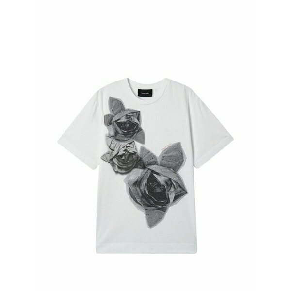シモーネ・ロシャ レディース プルオーバー トップス Floral print t-shirt White