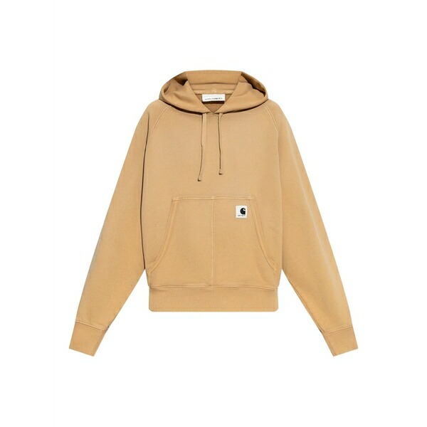 鉄道車両ハート型 レディース パーカー・スウェットシャツ アウター Pocket-detail hoodie Yellow