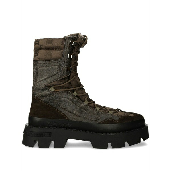 ミスビヘイブ メンズ ブーツ シューズ Logo-print lace-up boots Brown