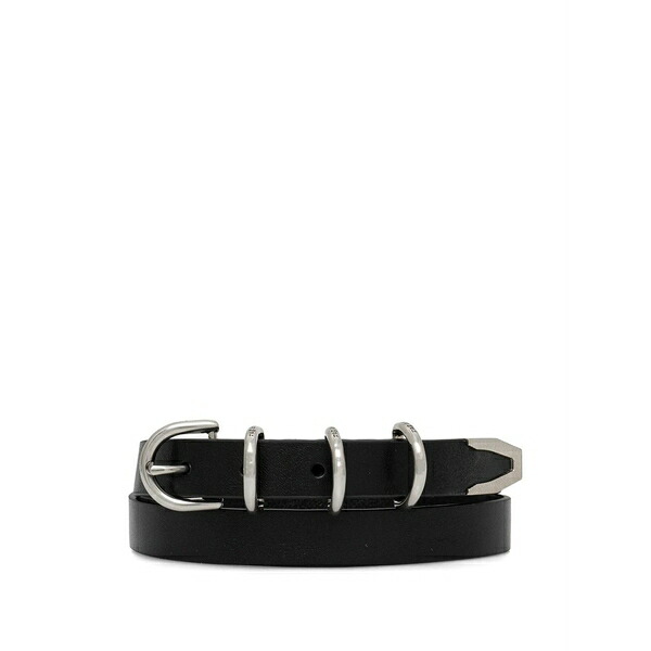 ラグアンドボーン レディース 胴締め 付属物 Leather triple-ring belt Black レディースベルト-バッグ・小物・ブランド雑貨-ベルト・サスペンダー
