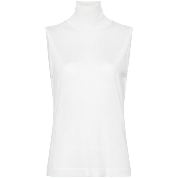 ファビアナ フィリッピ レディース 編み物\u0026スウェーター アウター Roll-neck sleeveless jumper White