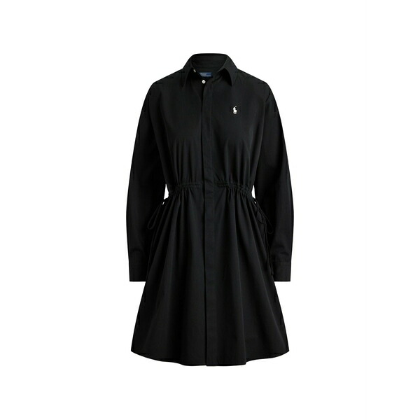 ラルフローレン レディース ワンピース トップス Long-sleeve cotton mini dress Black|asty