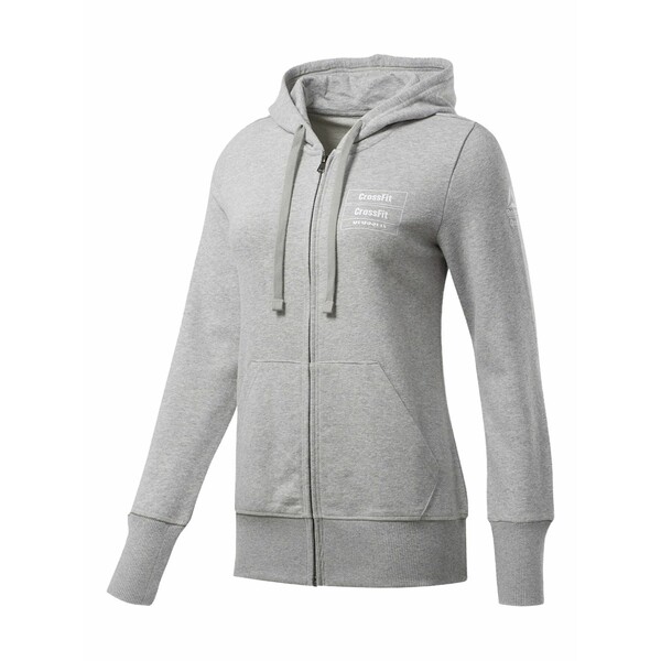 リーボック レディース パーカー・スウェットシャツ アウター Crossfit full-zip hoodie Grey レディースファッション-スウェット・トレーナー