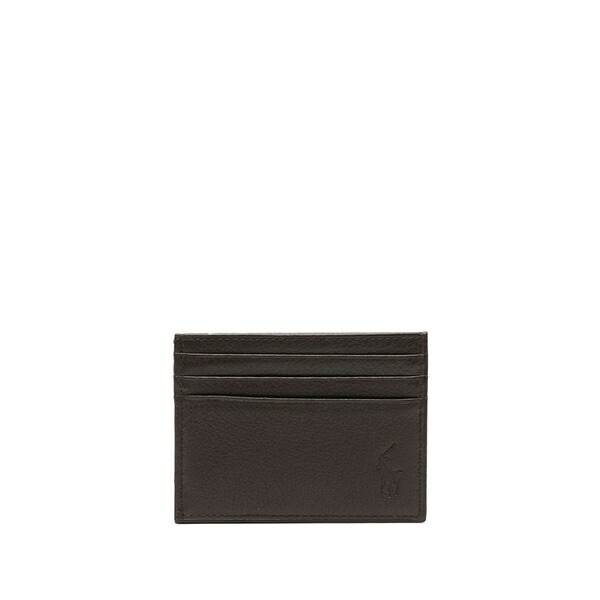 ラルフローレン メンズ 財布 アクセサリー Polo pony-debossed leather cardholder Brown|asty