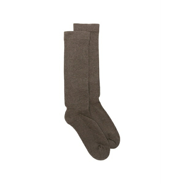 リックオウエンス メンズ ソックス アンダー御召しもの Pentagram-intarsia high socks Brown