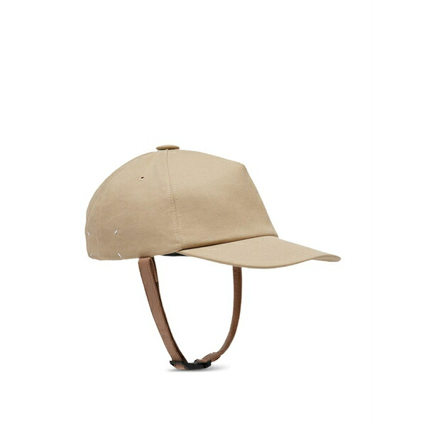 マルタンマルジェラ メンズ 鳥打ち帽 付属物 Leather-strap baseball cap Neutrals
