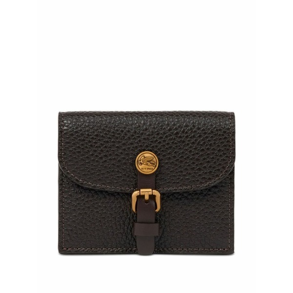 エトロ レディース 財布 アクセサリー Pony leather card holder Brown｜asty