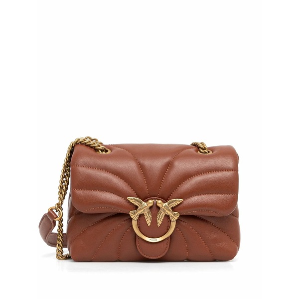 ピンコ レディース ショルダーバッグ 御徒面子 Love puff cross body bag Brown