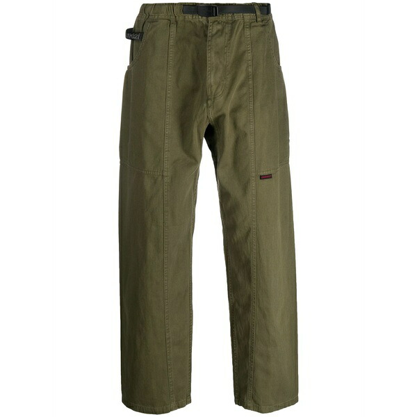 グラミチ メンズ カジュアルパンツ ボトムス Gadget straight-leg cotton trousers Green