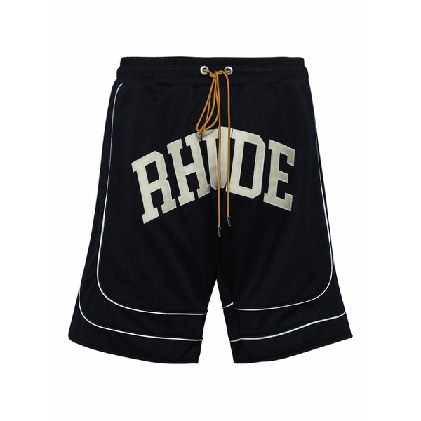 ルード メンズ カジュアルパンツ ボトムス Collegiate logo-print mesh shorts Blue|asty