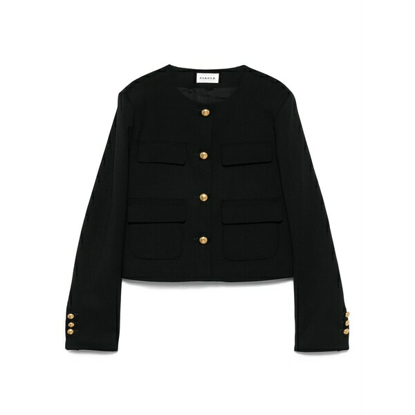 パロッシュ レディース 上衣＆上衣 アウター Buttoned pocketed jacket Black