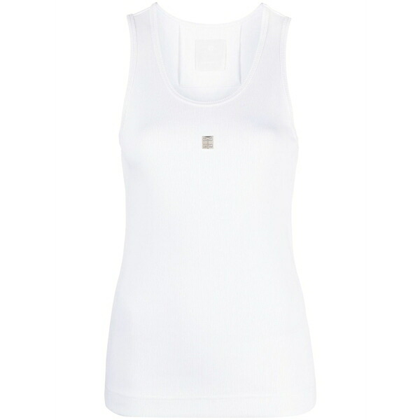 ジバンシー レディース カットソー トップス 4g-plaque tank top White|asty