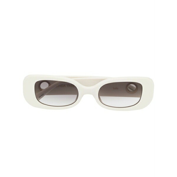 リンダ ファロー レディース サングラス&アイウェア アクセサリー Eyelet-embellished oval-frame sunglasses White|asty