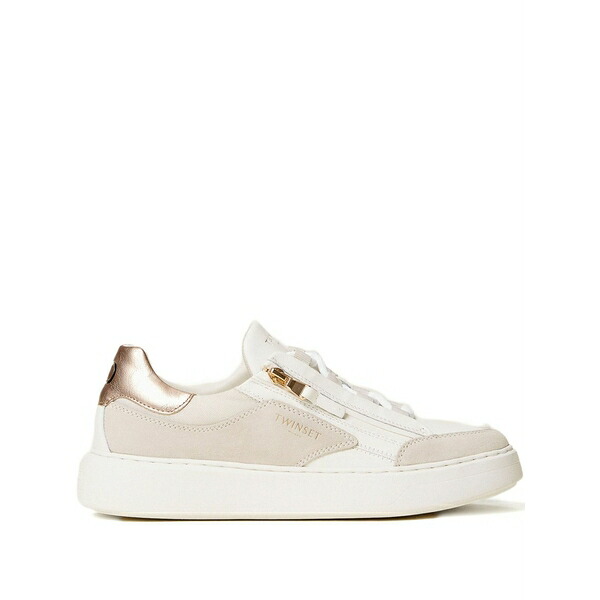 ツインセット レディース スニーカー シューズ Zip-detail sneakers White|asty
